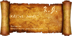 Kövi Jenő névjegykártya