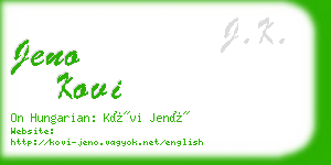 jeno kovi business card